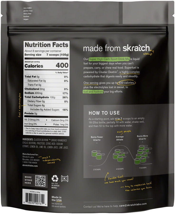 Skratch Labs - Super High-Carb Sport Drink Mix: Lemon + Lime (840g)